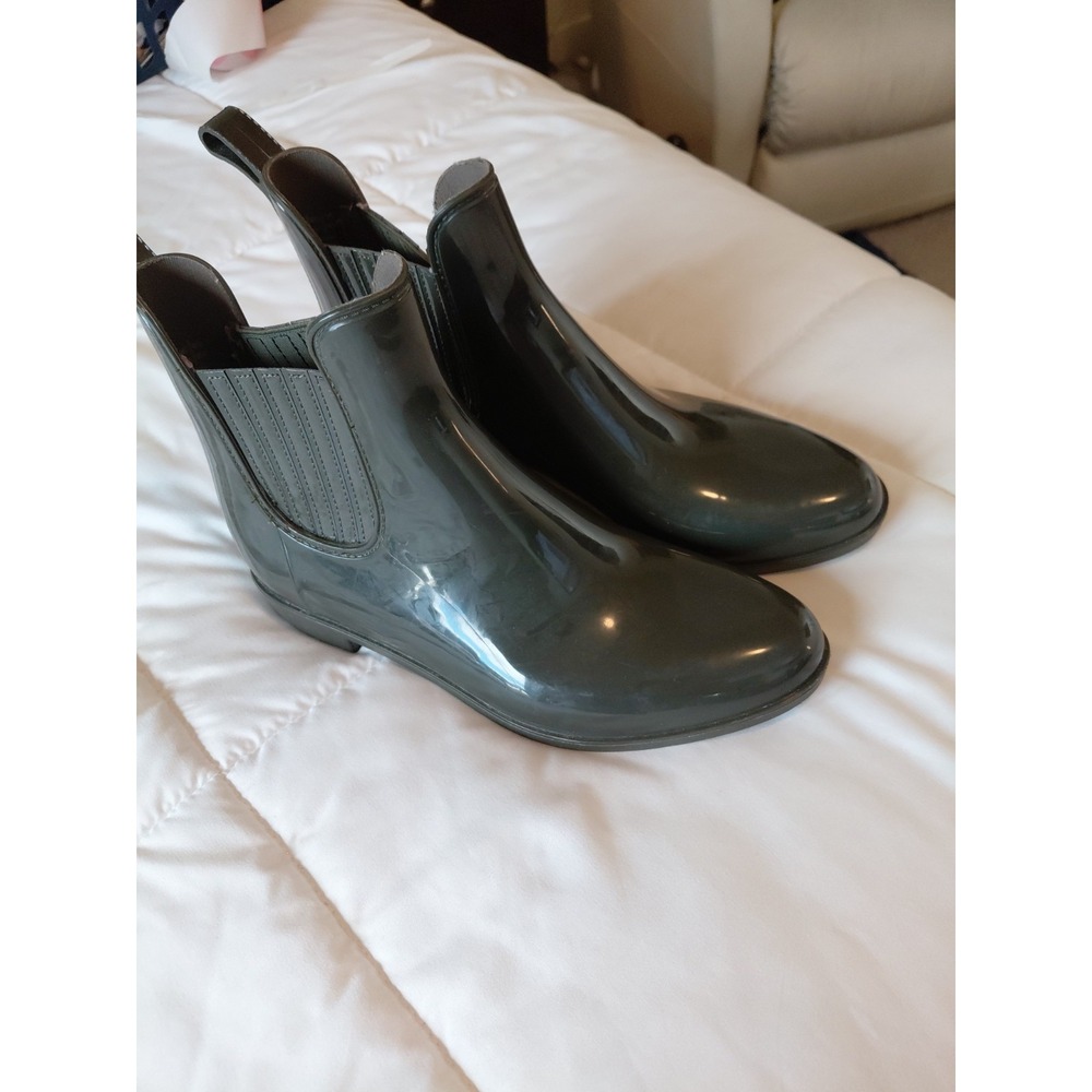 GAP Rain Boot True Black Rubber Upper Round Toe Ankle Booties Women's size 11
